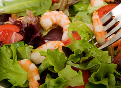 Appetizer Grilled Salad Prawns