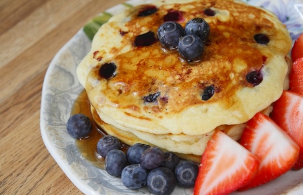 Blueberry Cream Cheese Pancakes