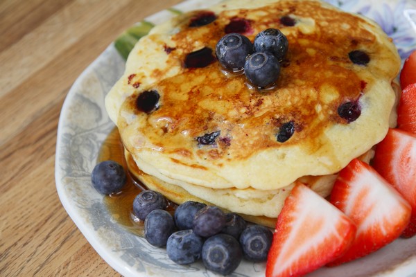 Blueberry Cream Cheese Pancakes