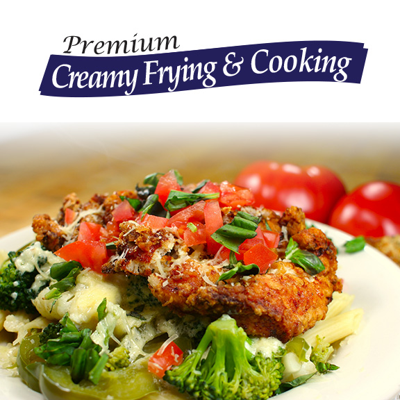 creamy frying and cooking vegetable oil